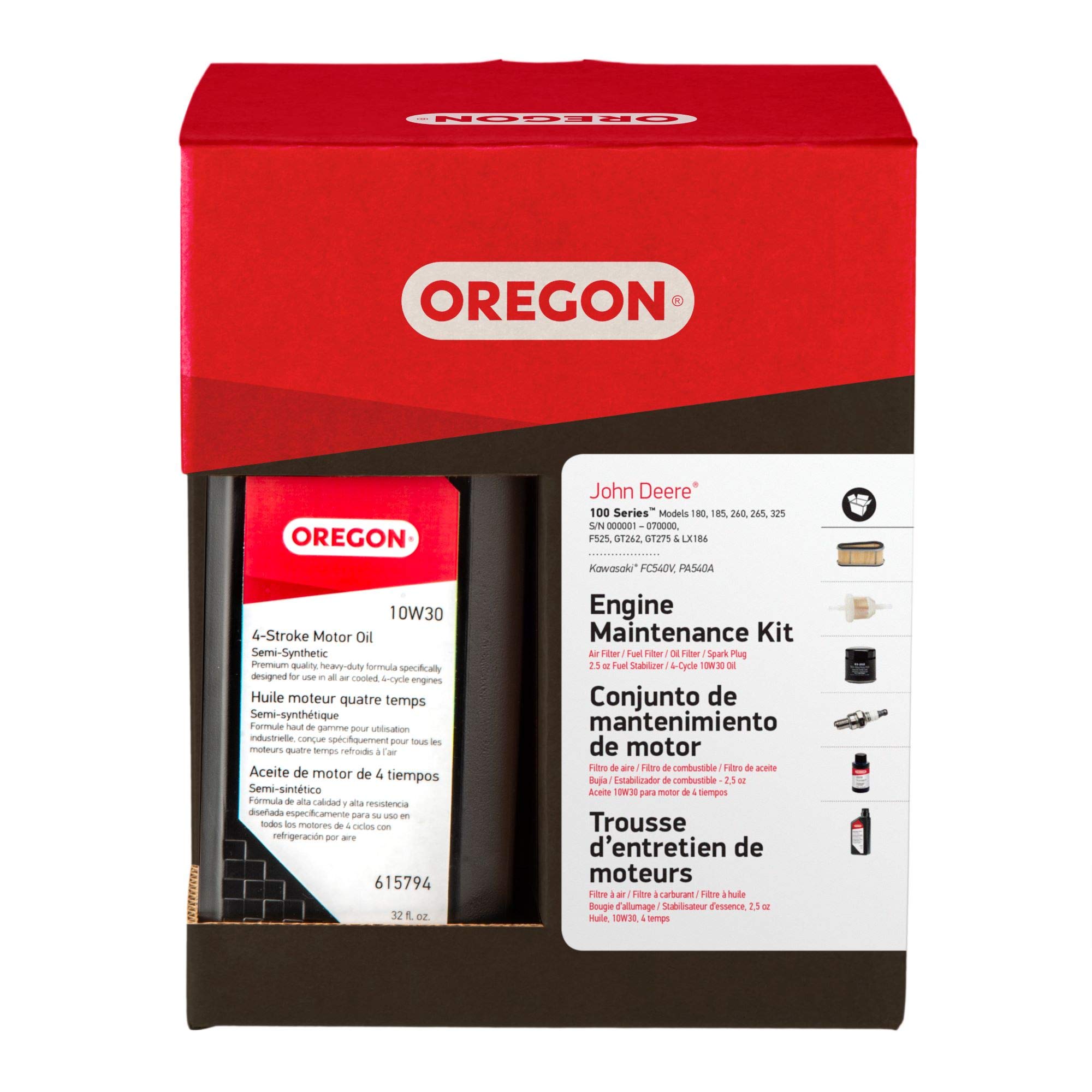 Genuine OEM Oregon Part # 01-107 Maintenance Kit for John Deere 100 Series/Kawasaki FC540V, PA540A