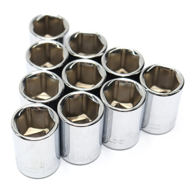 Wilde Tools 53214 14mm x 3/8" Drive 6-Point Shallow Socket, 10 Pack