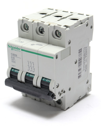 Schneider Electric 24677 C60N D32A, 400 Volt AC, 32 Amp, 3-Pole Circuit Breaker