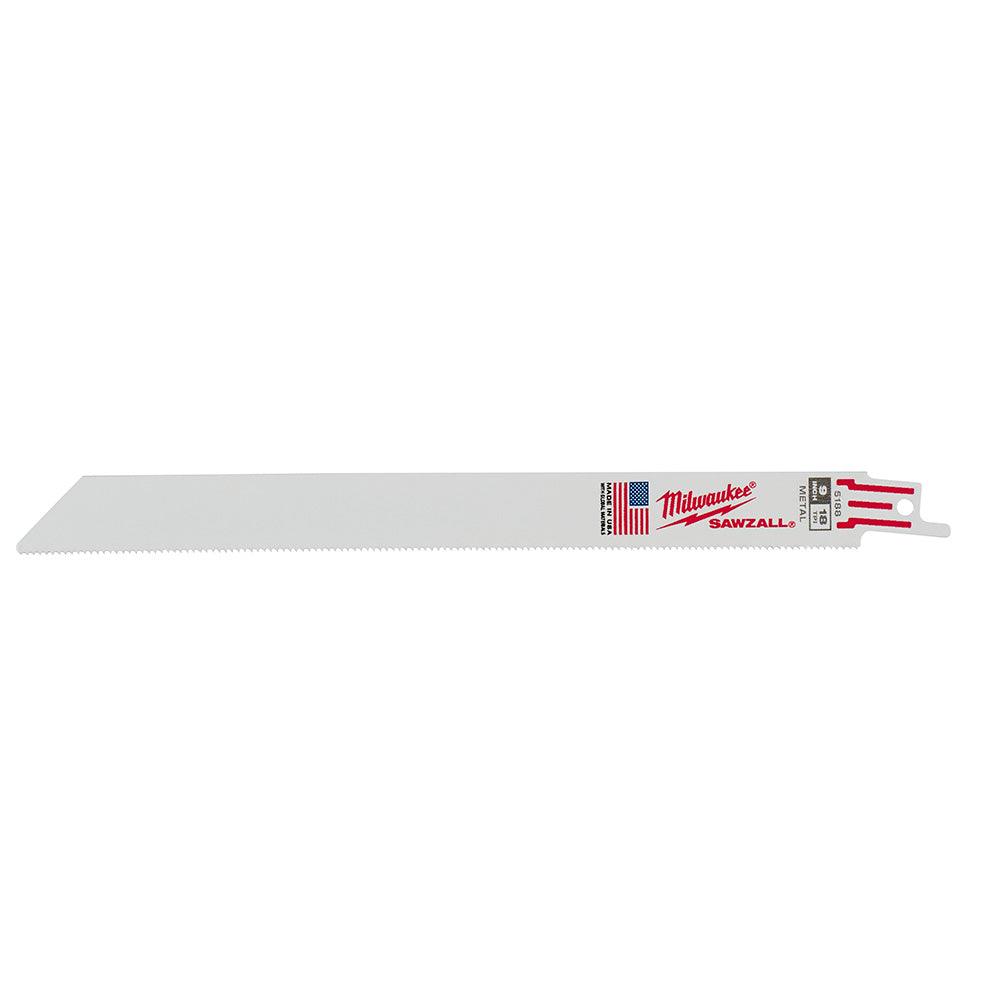 Milwaukee 9 in. 18 TPI Thin Kerf SAWZALL Blades (5 Pack), Model 48-00-5188