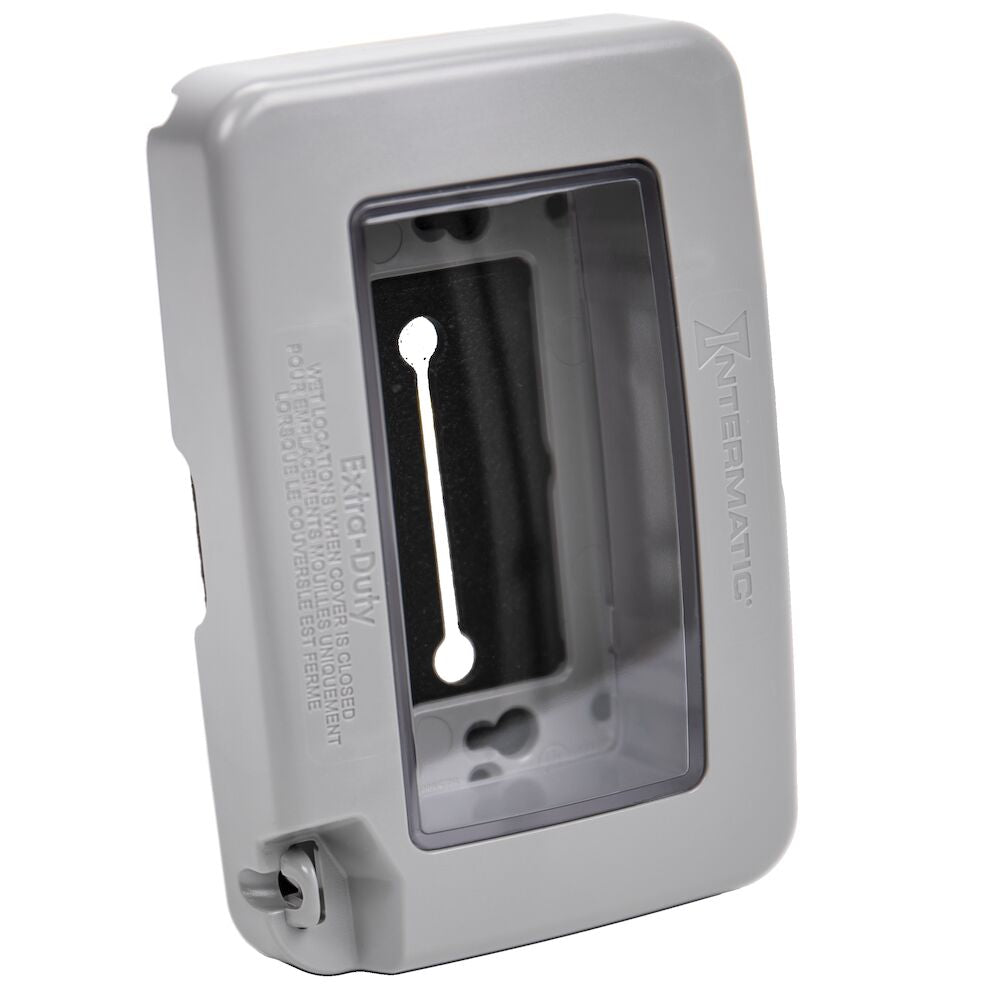 Intermatic Gray Vertical/Horizontal Low-Profile Plastic In-Use Weatherproof Cover, Single Gang 1.5" Deep, Model WP7000G