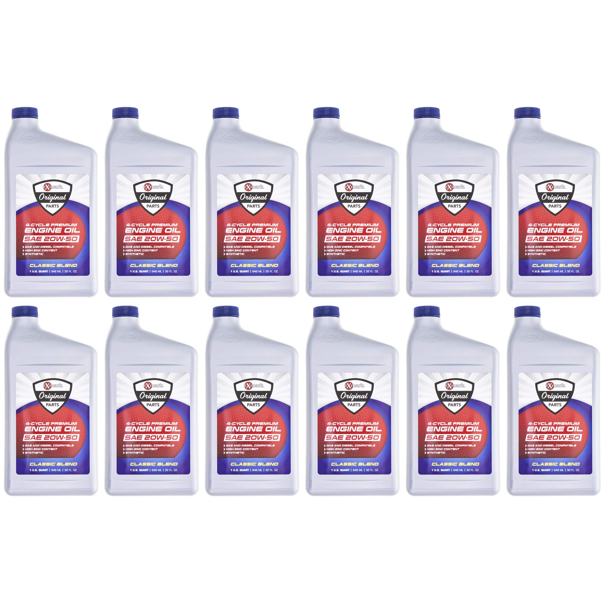 Genuine OEM Exmark Part # 135-3949 20W-50 Synthetic Oil Quart 12 Pack