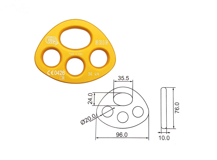 # 16982THREE HOLE RIGGING PLATE FROM KONG