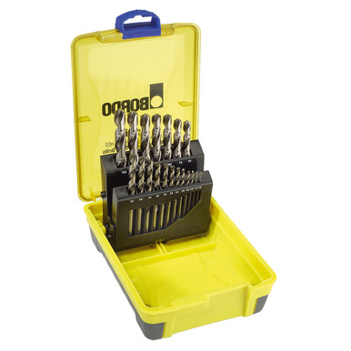 Bordo Drill Bit Set Bright HSS 1-10mm 19 Piece- 2007-M2