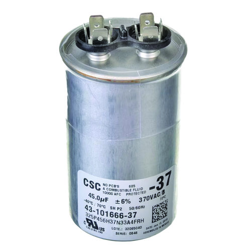 Rheem 43-101666-37 45 MFD 370V Round Run Capacitor – Reliable Motor Support Component