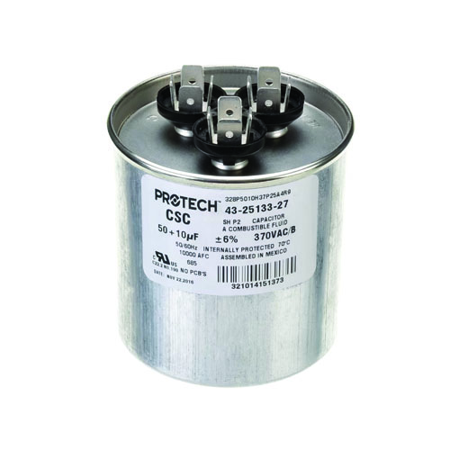 Rheem 43-25133-27 50/10 MFD 370V Round Dual Run Capacitor – Reliable HVAC Motor Support