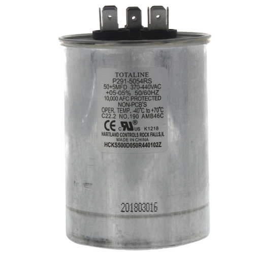 Carrier P291‑5054RS Dual Run Capacitor 50/5 F, 440V