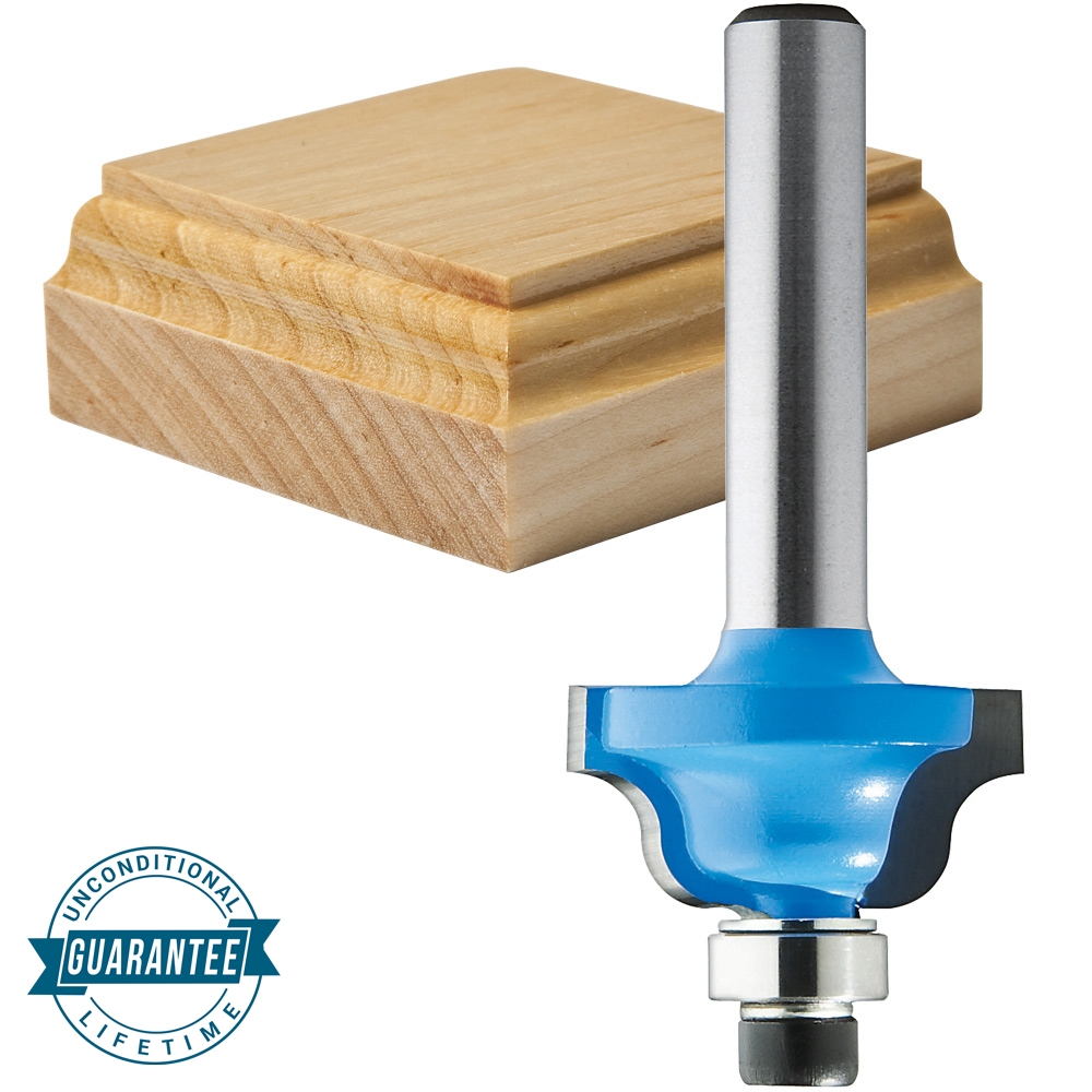 Rockler Miniature Roman Ogee Router Bit - 13/16" Dia x 3/8" H x 1/4" Shank
