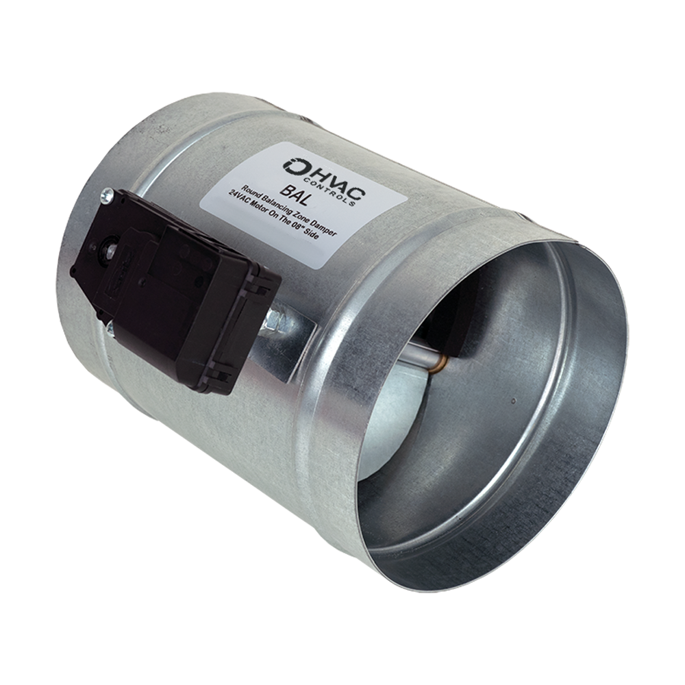 iO HVAC Controls BAL Series Electronic Balancing Damper — Remote-Powered Motorized Airflow Balancing (Round)