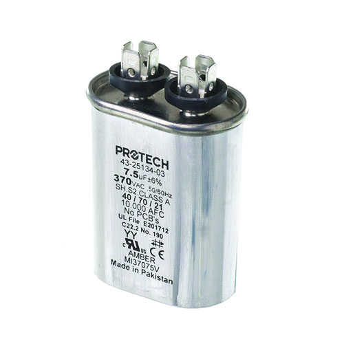 Rheem 43-25134-03 7.5 µF 370VAC Oval Run Capacitor – Reliable HVAC Motor Component