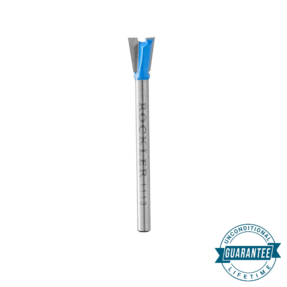 Rockler 8° Carbide Tip Dovetail Router Bit - 1/4" Dia x 1/8" Shank