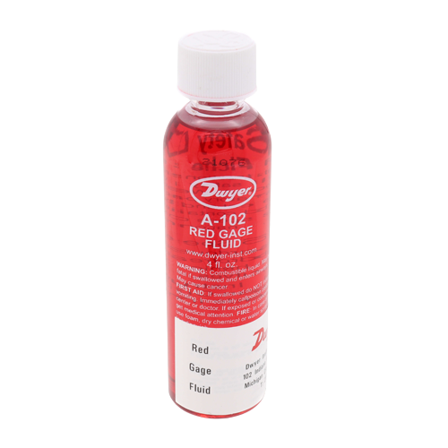 Dwyer A‑102 Red Gauge Fluid – 4 oz Bottle