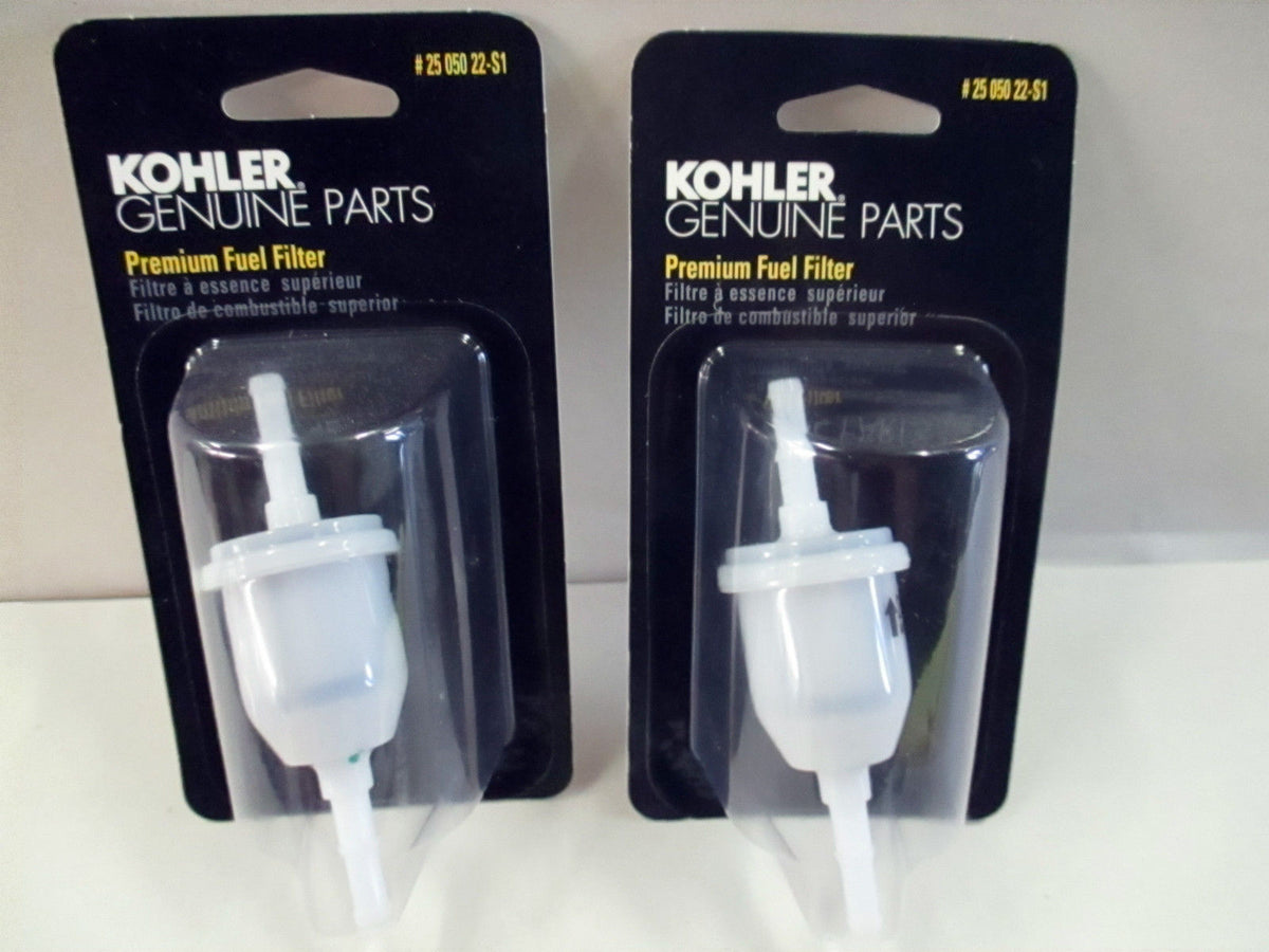 2 Pack Genuine Kohler 25-050-22-S1 Fuel Filter 1/4" & 5/16" 51 Micron OEM
