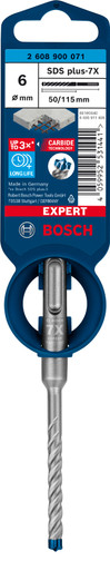 Bosch Expert Hammer Drill Bit SDS Plus-7X 6x50x115mm - 2608900071