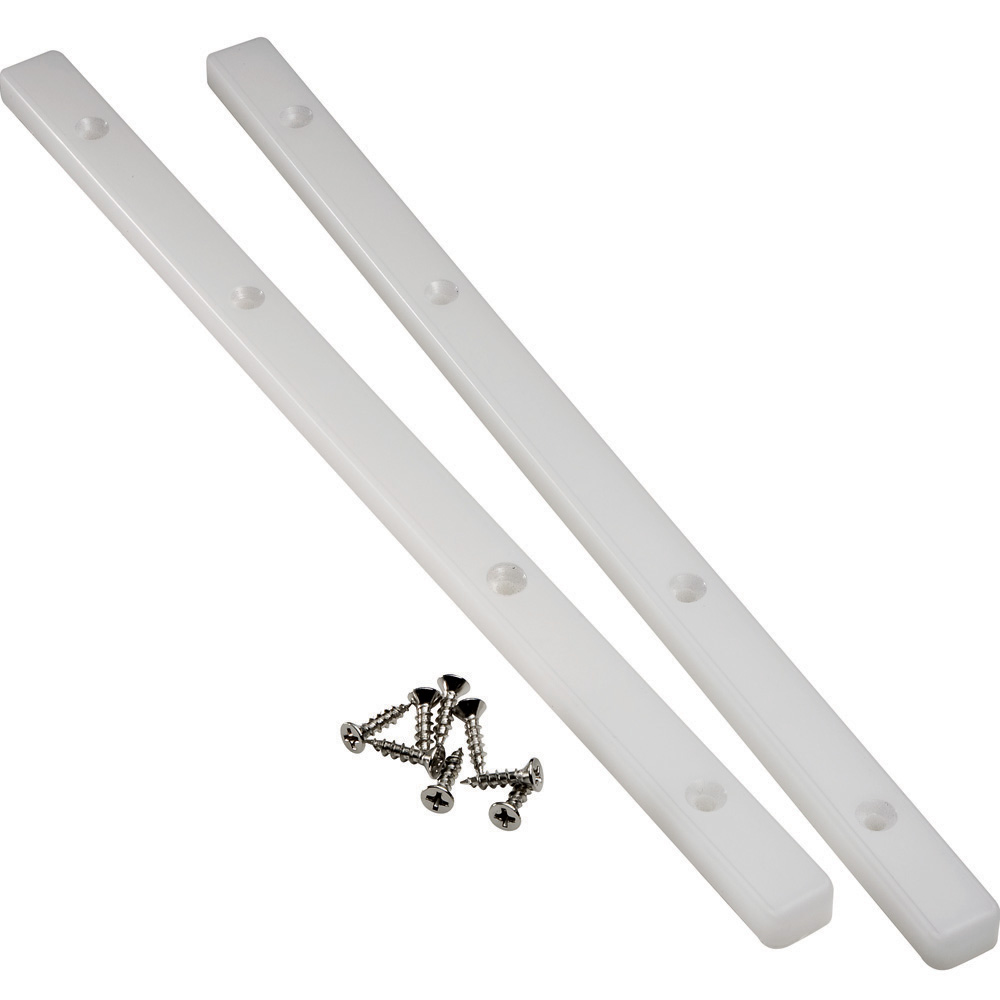 White Plastic Guide Rails for 17mm 21/32'' Grooved Drawers