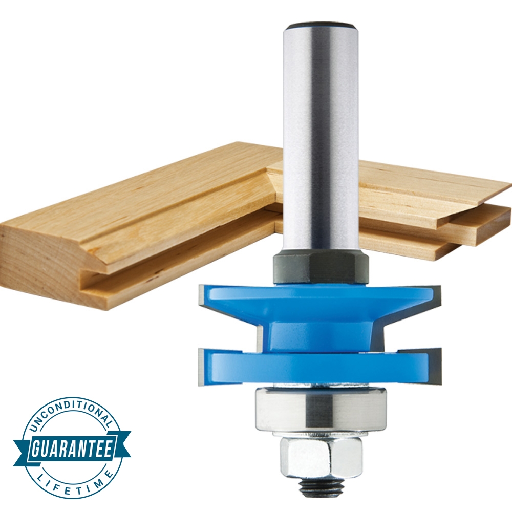 Rockler Chamfer Reversible Rail and Stile Router Bit - 1-5/8" Dia x 15/16" H x 1/2" Shank