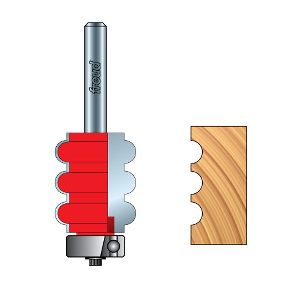Freud 84-126 Triple Fluting Router Bit - 7/8" Dia x 1-5/64" H x 1/2" Shank
