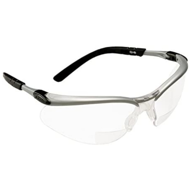 3M 7000127491 11376 BX Reader +2.50 Magnified Bifocal Safety Glasses – Clear