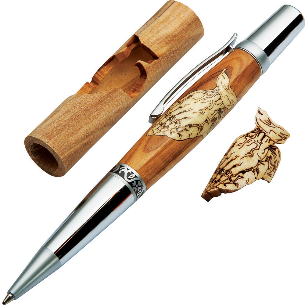 Woodturner's Praying Hands Laser-Cut Inlay Pen Kit Blank