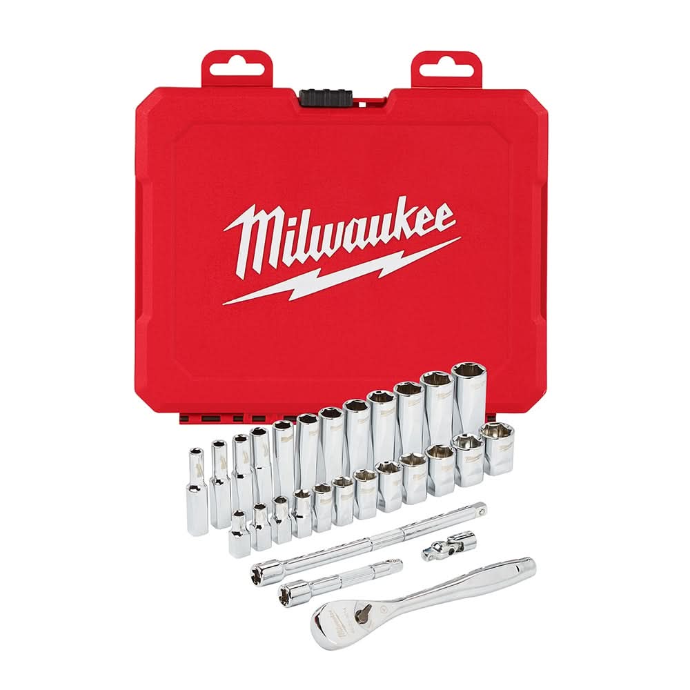 Milwaukee 48-22-9504 1/4" Drive 28-Piece Metric Ratchet & Socket Set