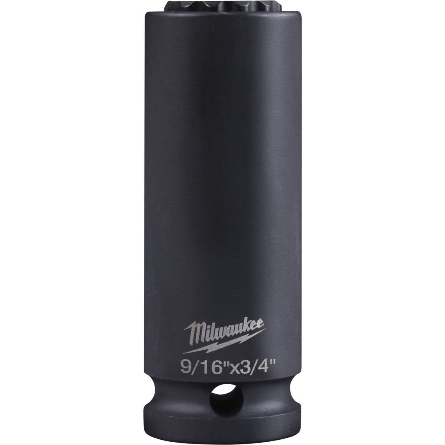 Milwaukee 49-66-5121 Shockwave Lineman's 12-Point 9/16"x3/4" 2-in-1 Socket