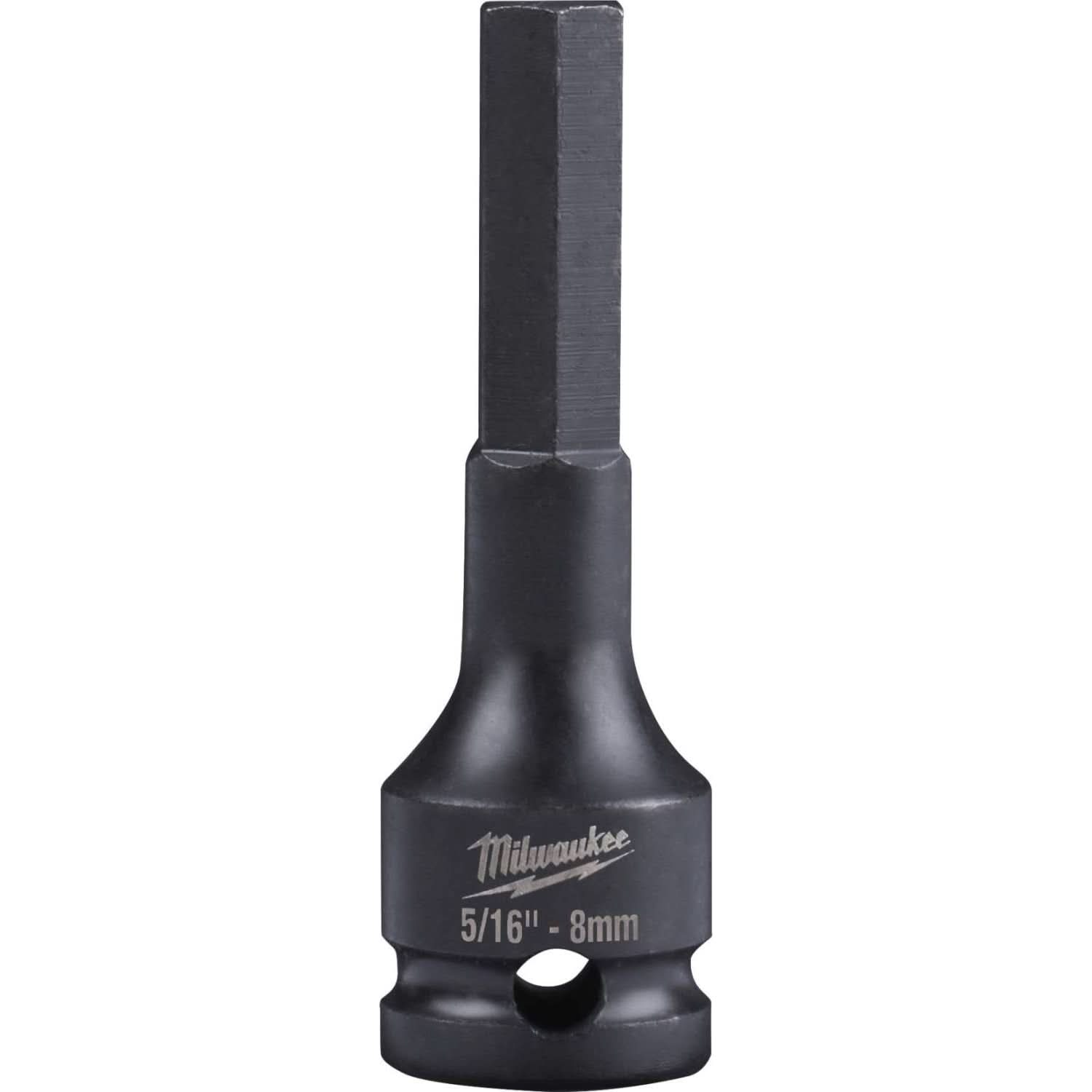 Milwaukee 49-66-5151 Shockwave Lineman's 3/8" Drive 5/16" - 8mm Hex Bit Socket