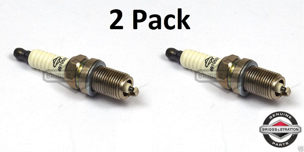 2 Pack Genuine Briggs & Stratton 491055 Spark Plug Fits Champion RC12YC OEM
