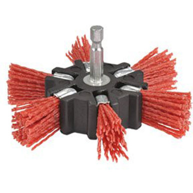 Bordo 100mm NylonGrit Flapper Brush1/4" Hex Shank - 5156-100S