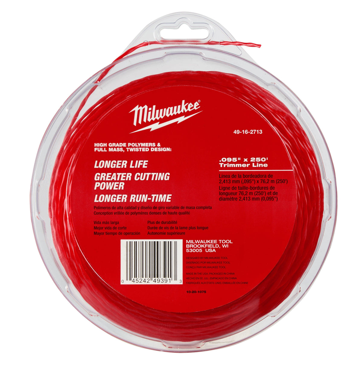 Milwaukee .095 in. x 250 Ft. Trimmer Line, Model 49-16-2713