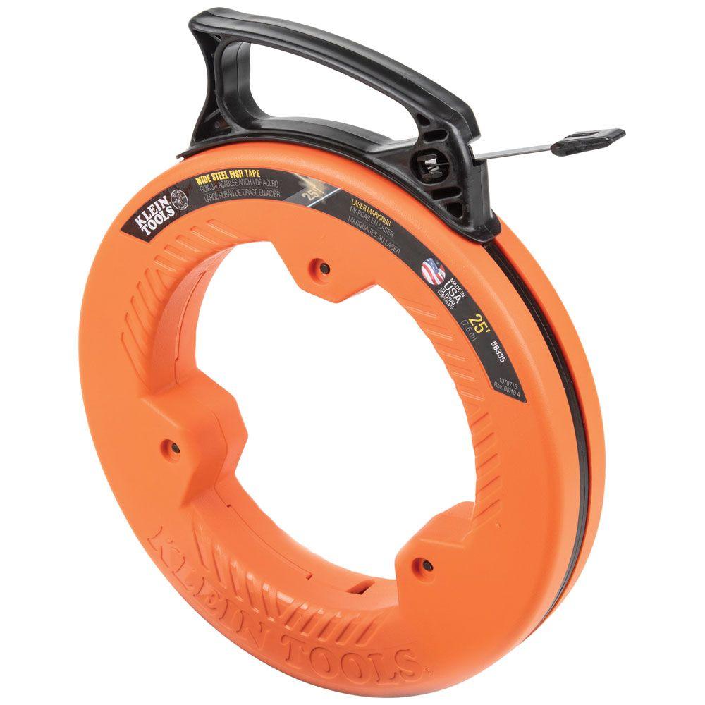 Klein Tools Wide Steel Fish Tape, 1/4-Inch x 25-Foot, Model 56335*