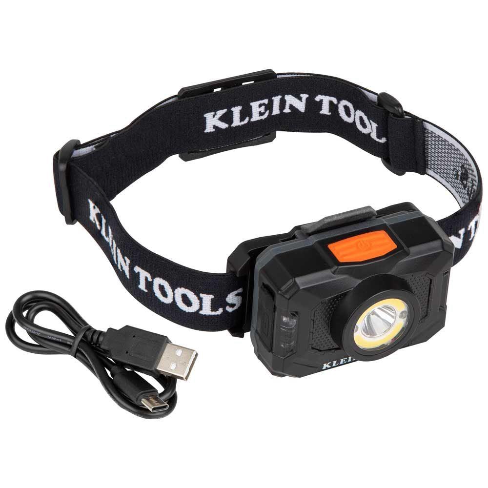 Klein Tools Rechargeable 2-Color LED Headlamp with Fabric Strap, Model 56414