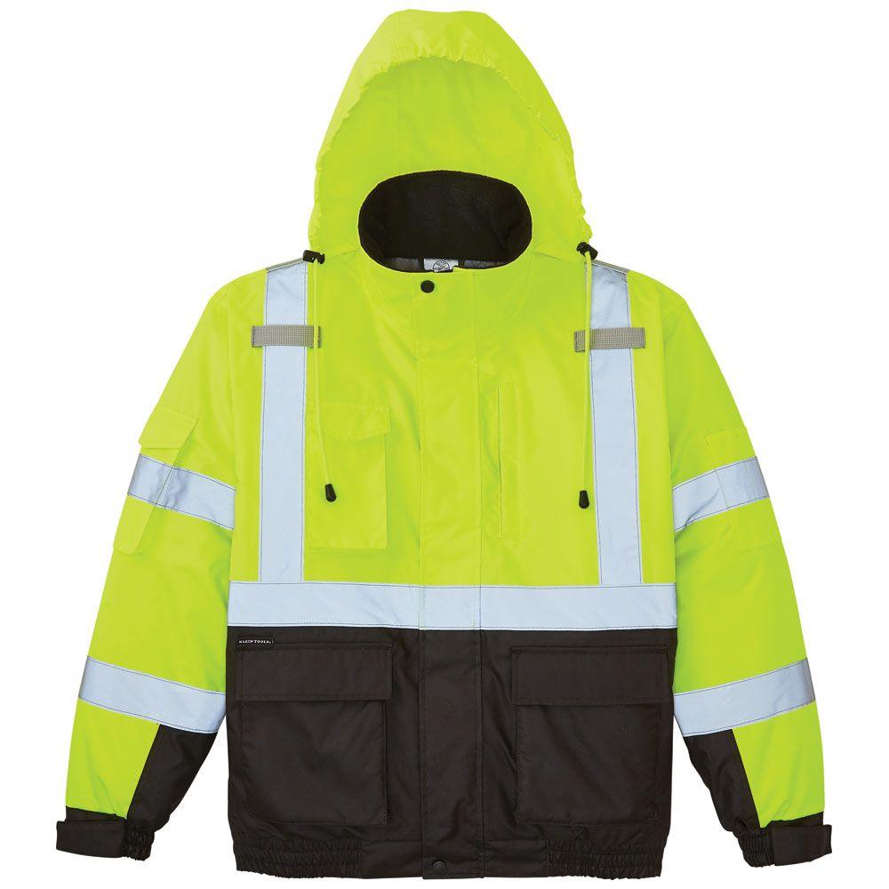 Klein Tools XXLarge High-Visibility Yellow Winter Bomber Jacket, Model 60501