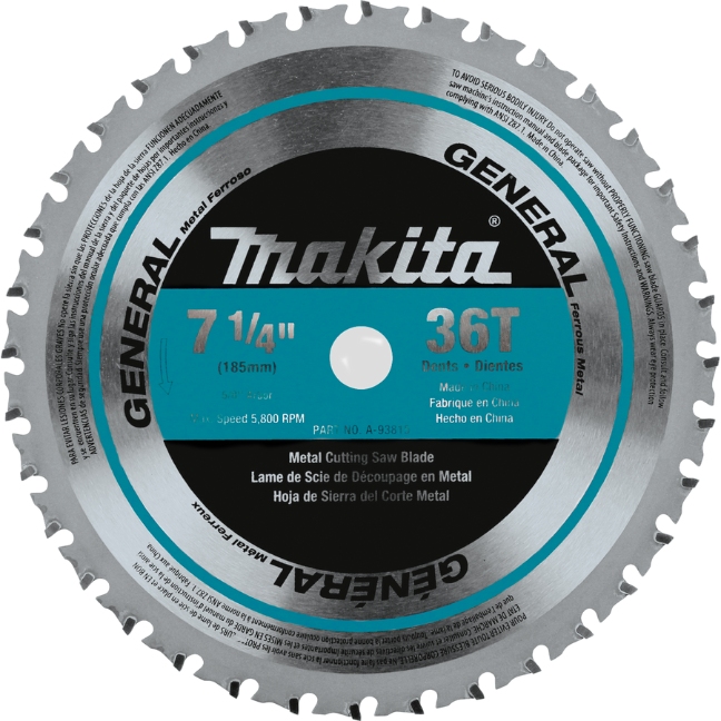Makita A-93815 7-1/4″ 36T Cermet Tipped Metal Cutting Circular Saw Blade for Ferrous Metal