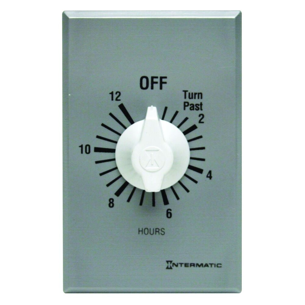 Intermatic Silver Spring Wound Countdown Timer, Commercial Grade, 12 Hours Max, Model FF12HC