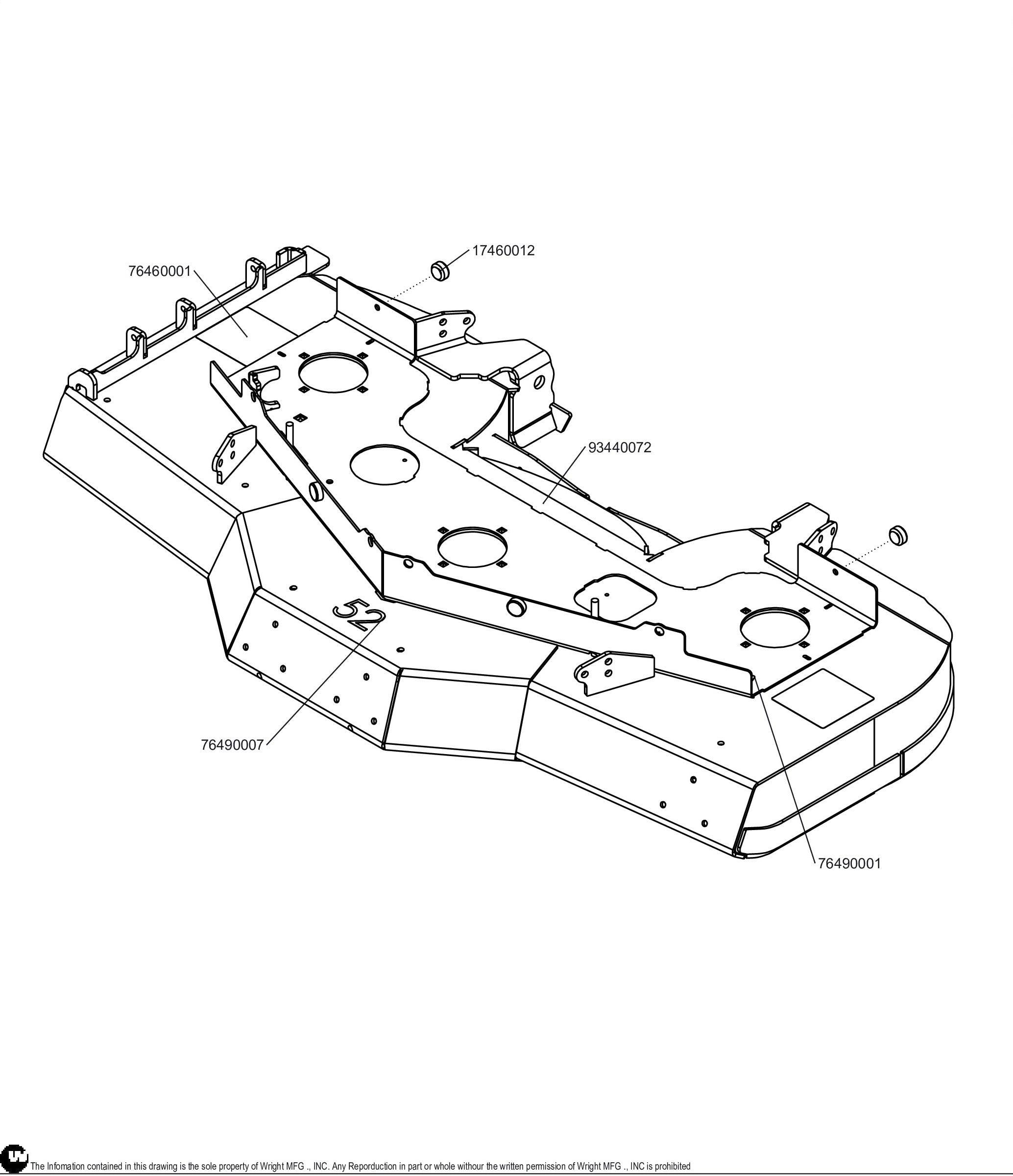52 Aero Core WZTO Cutter Deck Assembly 98440008