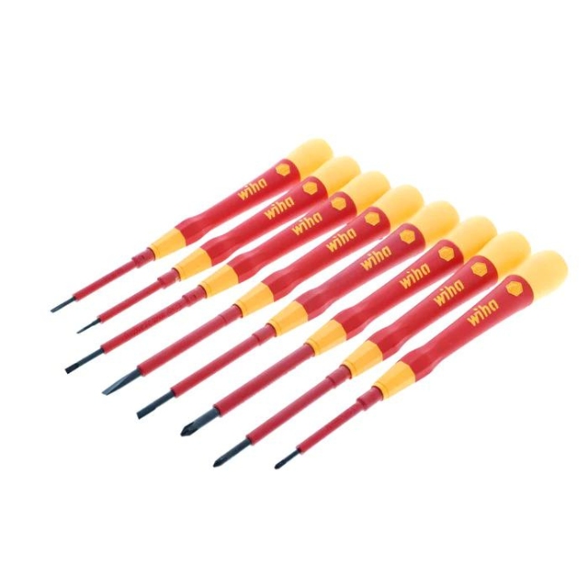 Wiha 32088 PICOFINISH Insulated Precision Screwdriver Set SL/PH 8-Piece
