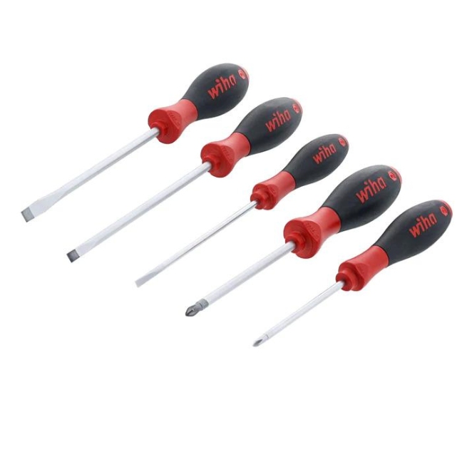 Wiha 30277 SOFTFINISH Phillips and Slotted Screwdriver Set 5-Piece