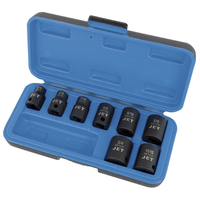Jet 610201 PS838 3/8″ Drive 6 Point SAE Impact Socket Set 8-Piece