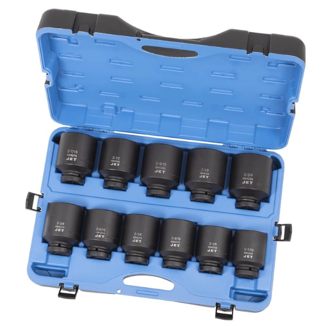 Jet 610504 PS1101D 1″ Drive 6 Point SAE Deep Impact Socket Set 11-Piece