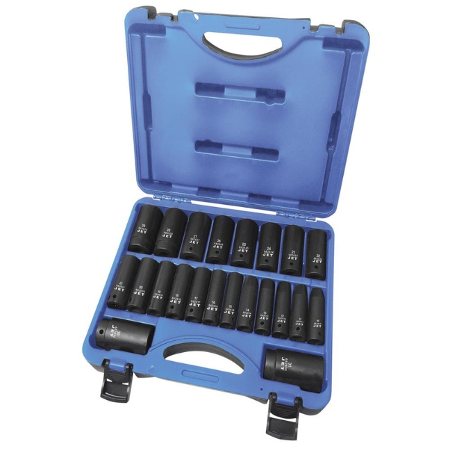 Jet 610339 PSS2212DM 1/2″ Drive Deep Metric Impact Socket Set 22-Piece