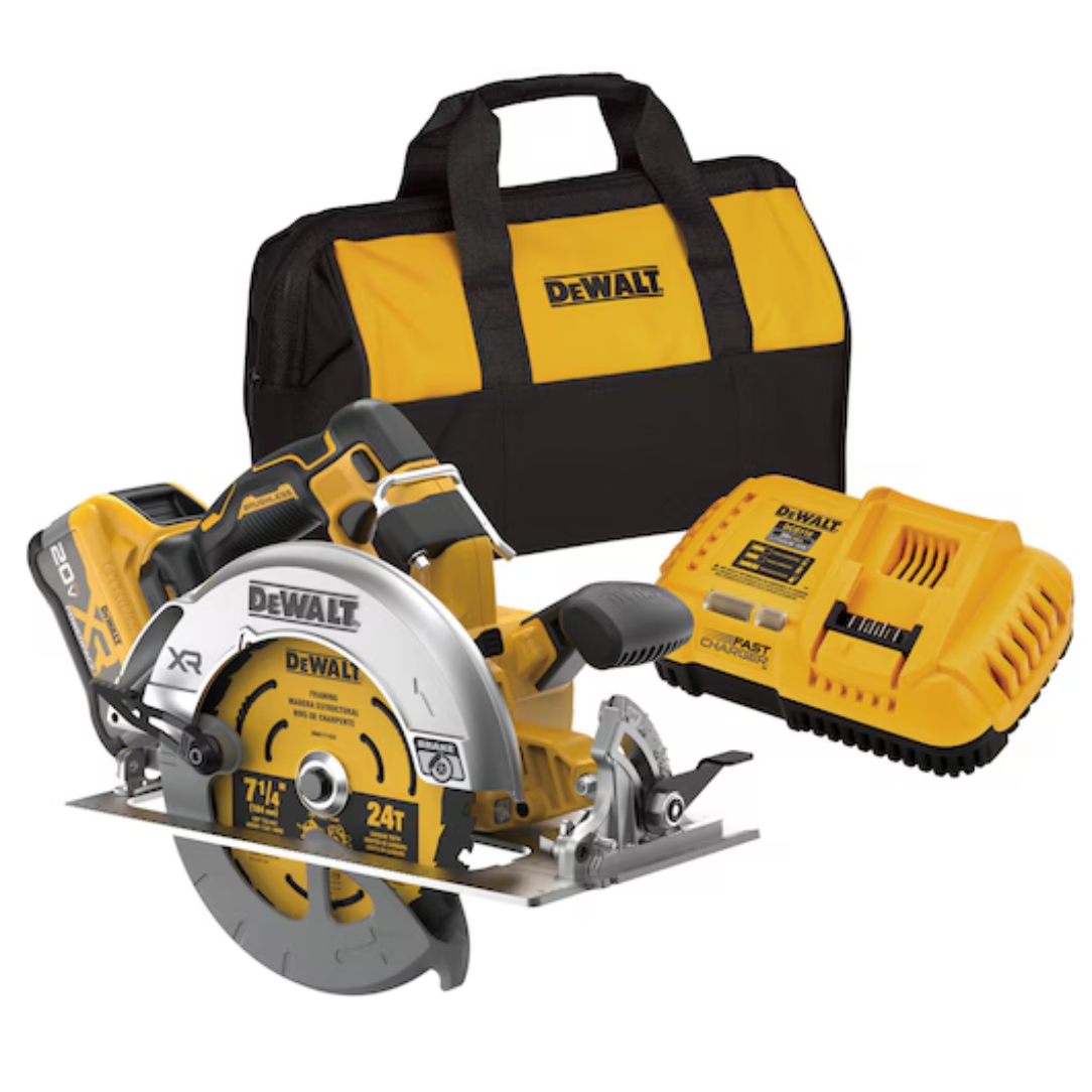 DeWalt DCS590WW1 20V MAX* XR 7-1/4″ Brushless Circular Saw Kit