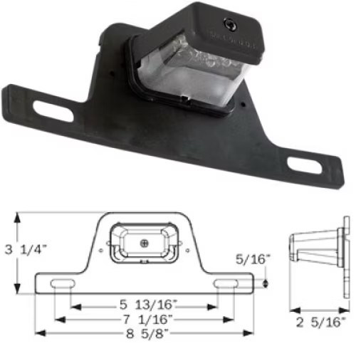 Dexter LPL-55CB Optronics License Light With ABS Bracket, Two-Wire