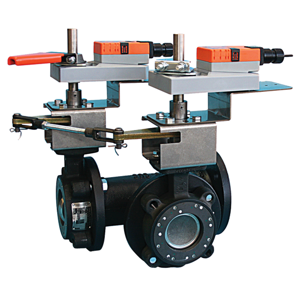 F7100-150SHP+2*GMX24-MFT-X1 | Butterfly Valve | 4" | 3 Way | 451Cv | w/ Non-Spring | 24V | MFT | Belimo