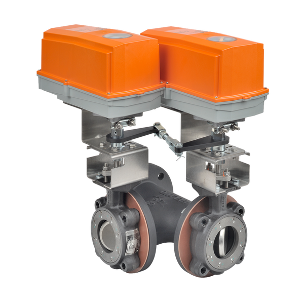 F7100-300SHP+2*GMX24-MFT-T-X1 N4 | Butterfly Valve | 4" | 3 Way | 435Cv | w/ Non-Spring | 24V | MFT | NEMA 4 | Belimo