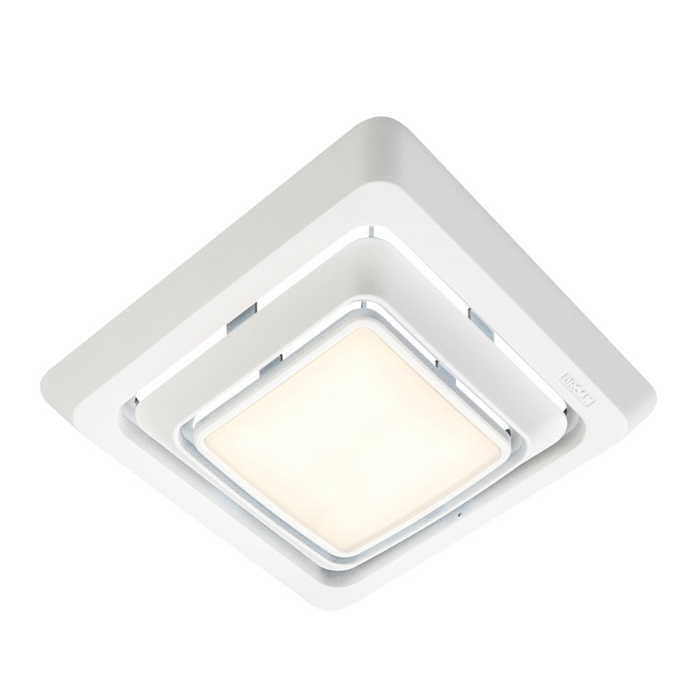 Broan Quick Installation Bathroom Exhaust Fan Grille/Cover with LED Light, Model FG600C