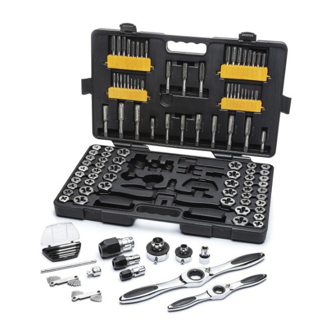 GearWrench 82812 SAE/Metric Ratcheting Tap and Die Set 114-Piece