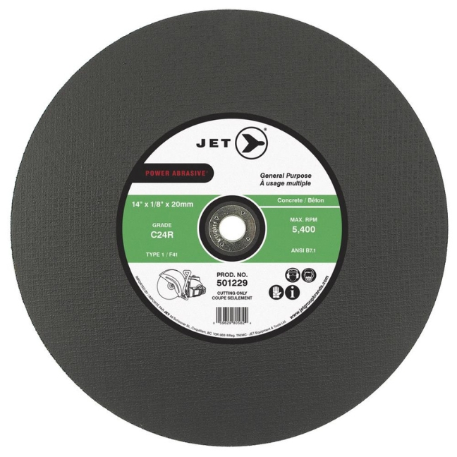 Jet 501221 C24R Power Abrasive T1 Cut-Off Wheel for Concrete 12″x1/8″x20mm