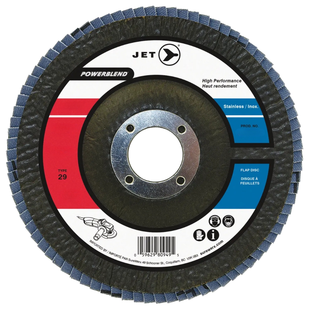 Jet 503217 4-1/2″ x 7/8″ Z80 POWERBLEND T29 Zirconia Flap Disc
