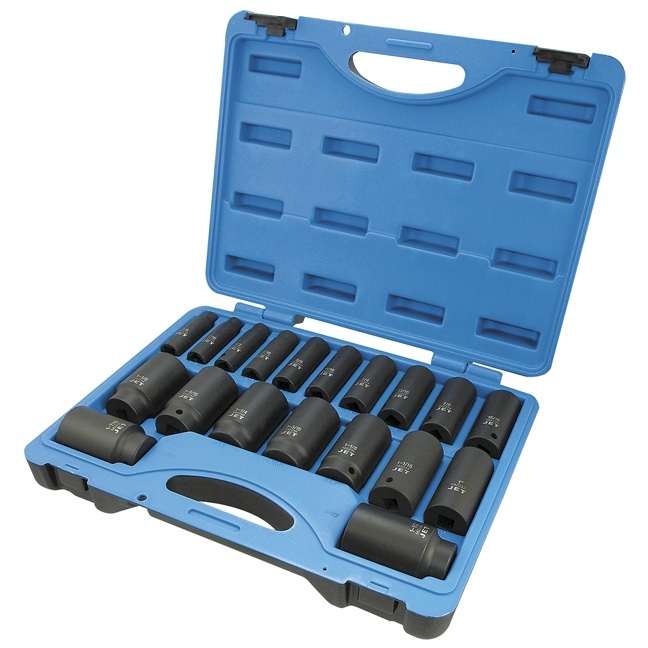 Jet 610329 1/2″ Drive SAE 6-Point Deep Impact Socket Set 19-Piece