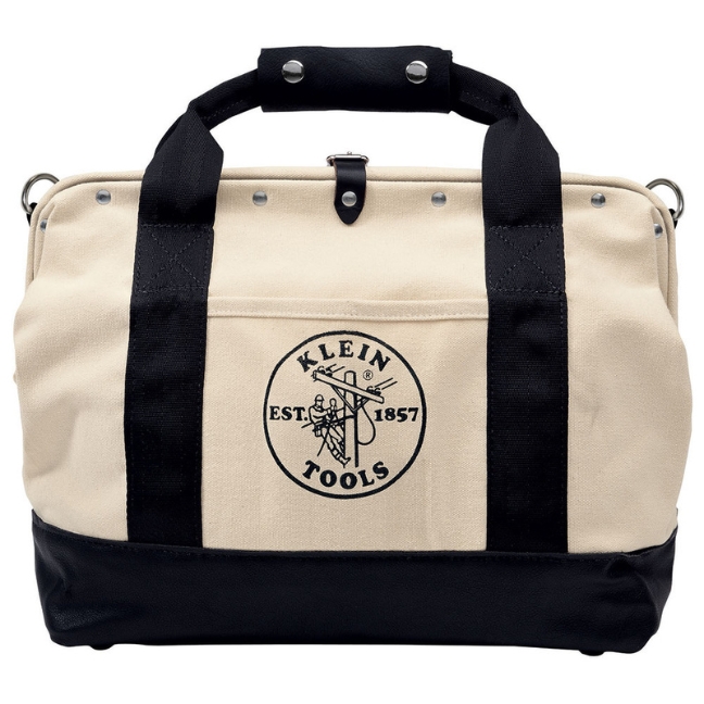 Klein 5003-18 18″ 11-Pocket Canvas Tool Bag with Leather Bottom